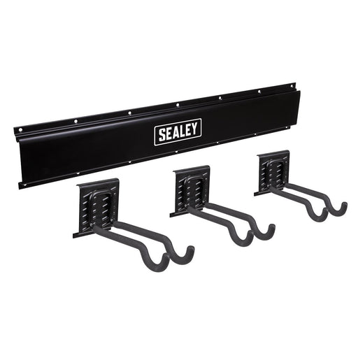 Sealey Wall Mounting Sports Equipment Hook Storage Rail APHKIT11 Sealey - Dynamic Drive