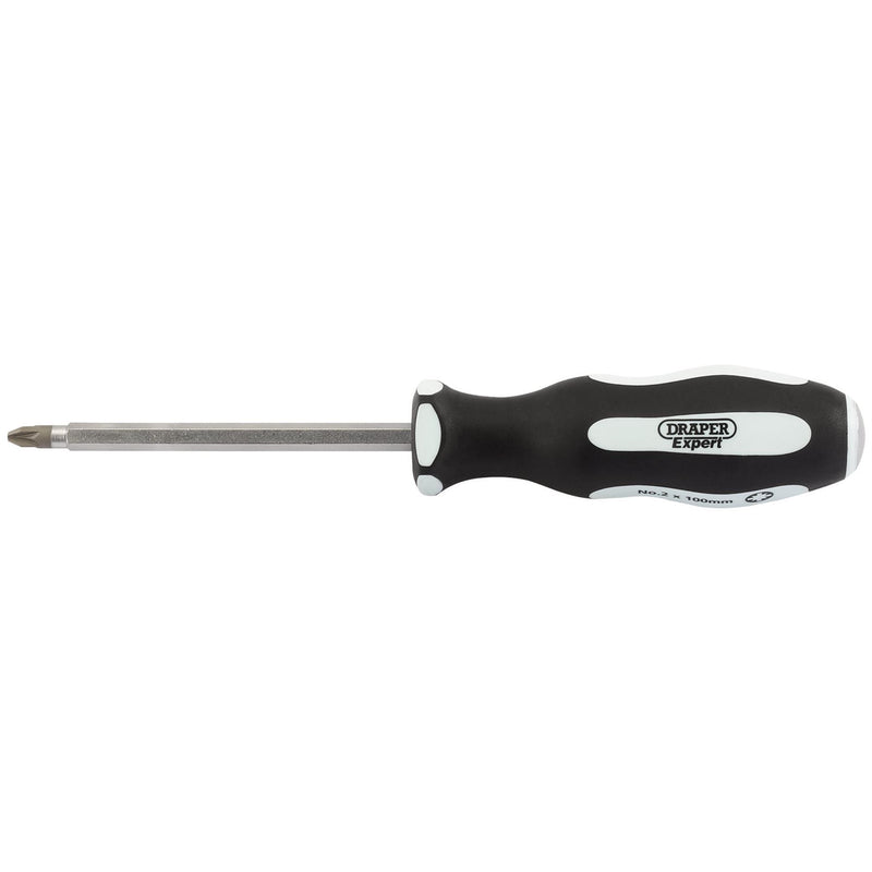Draper 'Pound Thru' PZ TYPE Soft Grip Screwdriver, No.2 x 100mm 35230 Draper - Dynamic Drive