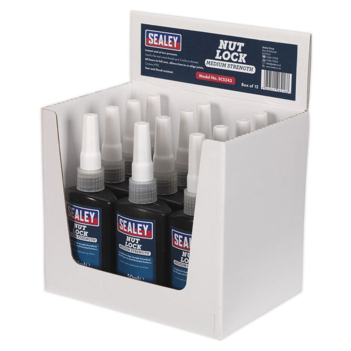 Sealey Nut Lock Medium Strength 50ml Pack of 12 SCS243 Sealey - Dynamic Drive