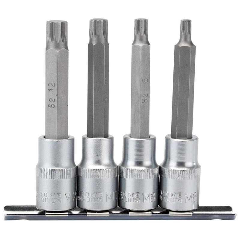 Draper Spline Socket Bit Set, 1/2" Sq. Dr. (4 Piece) 16350 Draper - Dynamic Drive