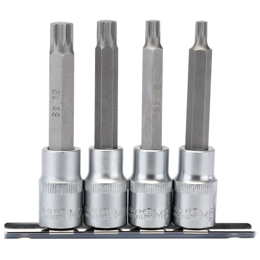 Draper Spline Socket Bit Set, 1/2" Sq. Dr. (4 Piece) 16350 Draper - Dynamic Drive