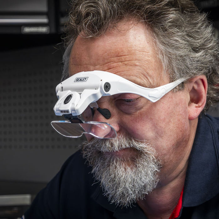 Sealey LED Magnifier Spectacles with Headband WL101D Sealey - Dynamic Drive