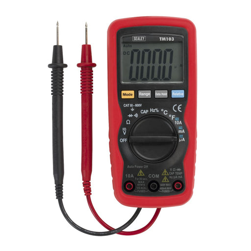 Sealey Professional Auto-Ranging Digital Multimeter 11-Function TM103 Sealey - Dynamic Drive