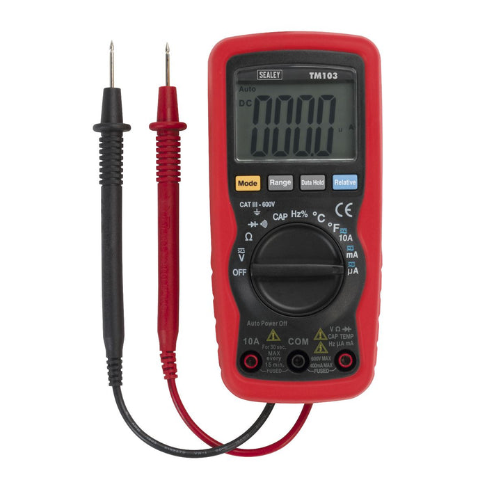 Sealey Professional Auto-Ranging Digital Multimeter 11-Function TM103 Sealey - Dynamic Drive