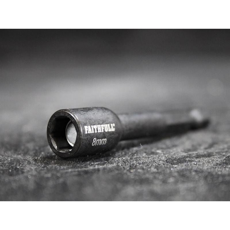 Faithfull Magnetic Impact Nut Driver 8mm x 1/4in Hex Faithfull - Dynamic Drive