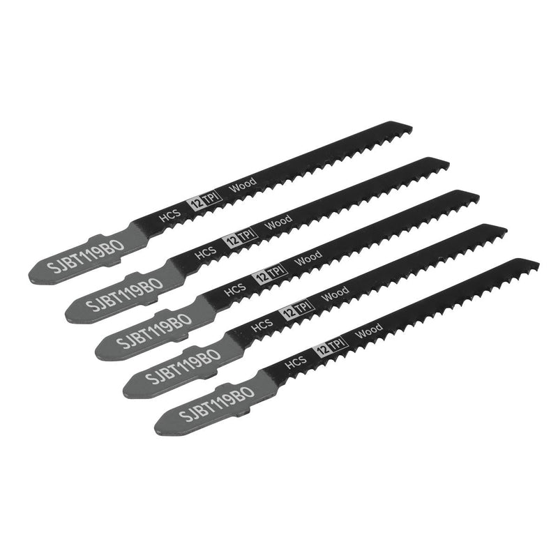 Sealey Jigsaw Blade General Wood 75mm 12tpi Pack of 5 SJBT119BO Sealey - Dynamic Drive