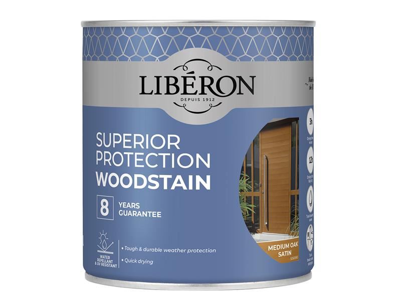 Liberon Superior Protection 8 Year Woodstain Medium Oak Satin 750ml Liberon - Dynamic Drive