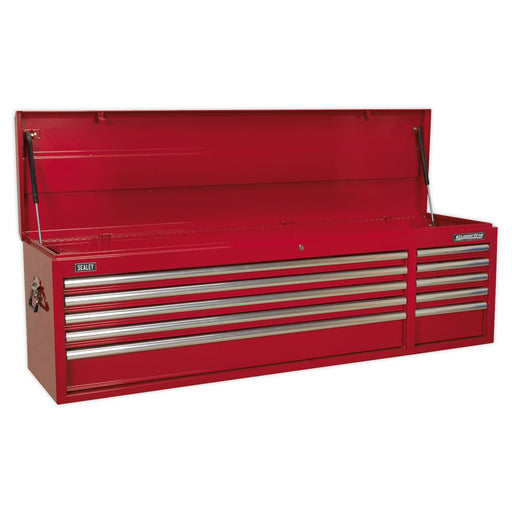 Sealey Topchest 10 Drawer with Ball-Bearing Slides Heavy-Duty Red AP6610 Sealey - Dynamic Drive