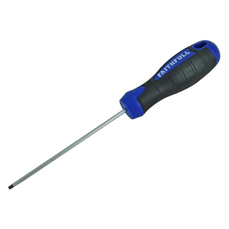 Faithfull Soft Grip Screwdriver Flared Slotted Tip 5.5 x 100mm Faithfull - Dynamic Drive