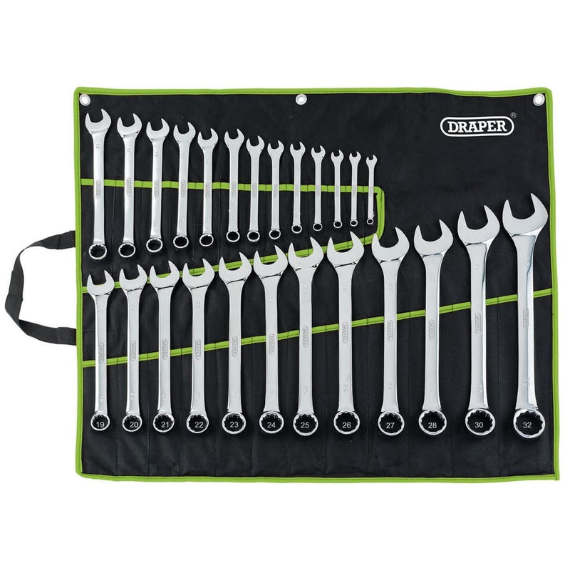 Draper Combination Spanner Set, Green (25 Piece) 04456 Draper - Dynamic Drive