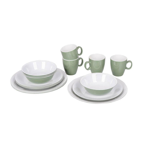Bo-Camp Tableware Two-Tone Melamine 16 Pieces Green/White Bo-Camp - Dynamic Drive