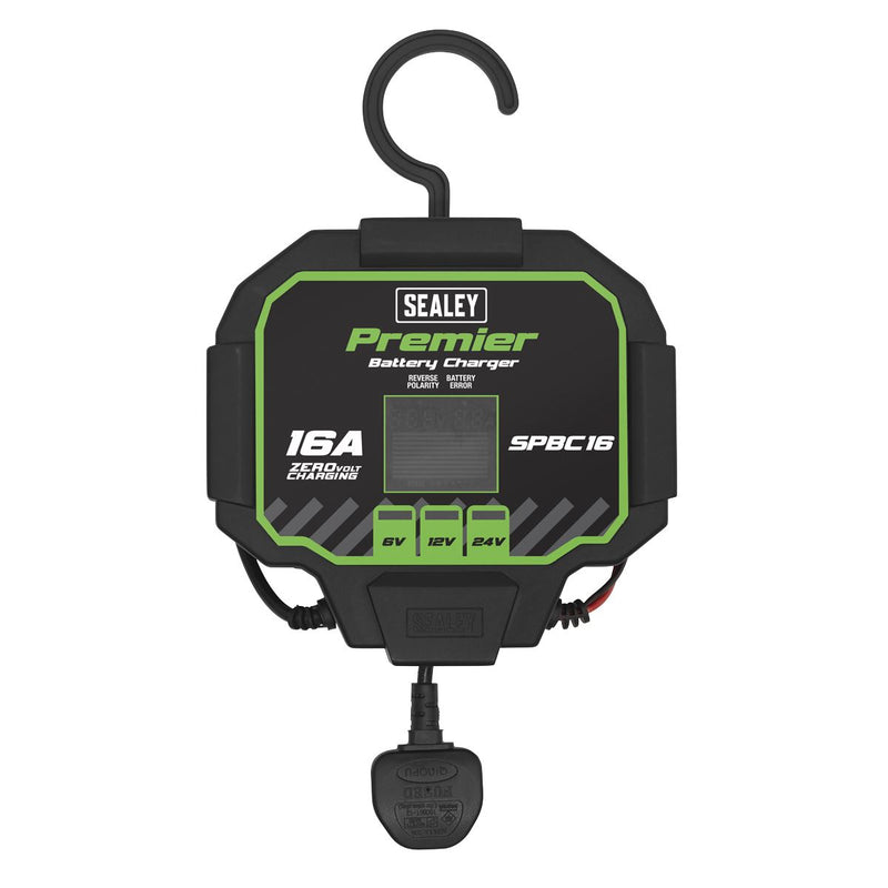 Sealey Premier Battery Charger 16A Fully Automatic SPBC16 Sealey  - Dynamic Drive