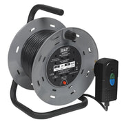 Sealey Cable Reel 25m 4 x 230V 1.25mmï Thermal Trip with RCD Plug BCR25RCD Sealey - Dynamic Drive