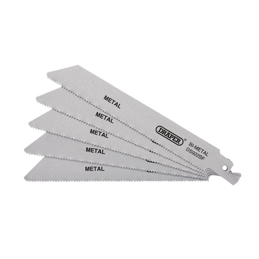 Draper Bi-metal Reciprocating Saw Blades for Metal, 150mm, 14tpi (Pack of 5) Draper - Dynamic Drive