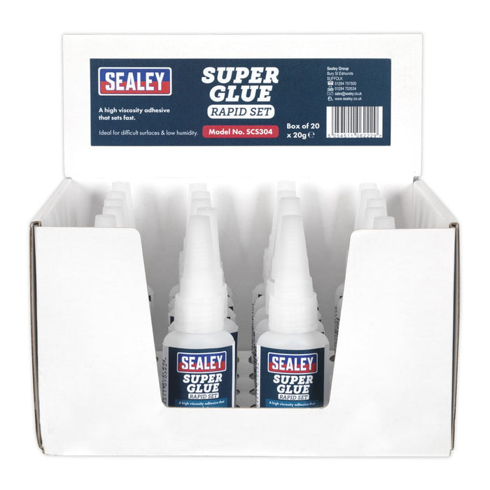 Sealey Super Glue Rapid Set 20g Pack of 20 SCS304 Sealey - Dynamic Drive