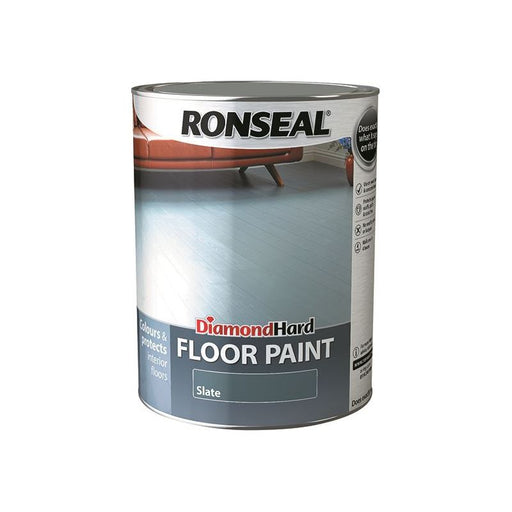 Ronseal Diamond Hard Floor Paint Satin Slate 5 litre Ronseal - Dynamic Drive