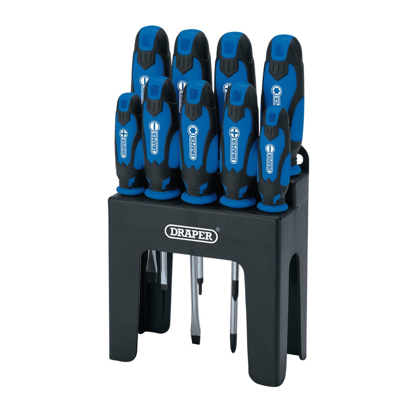 Draper Soft Grip Screwdriver Set, Blue (9 Piece) 15960 Draper - Dynamic Drive