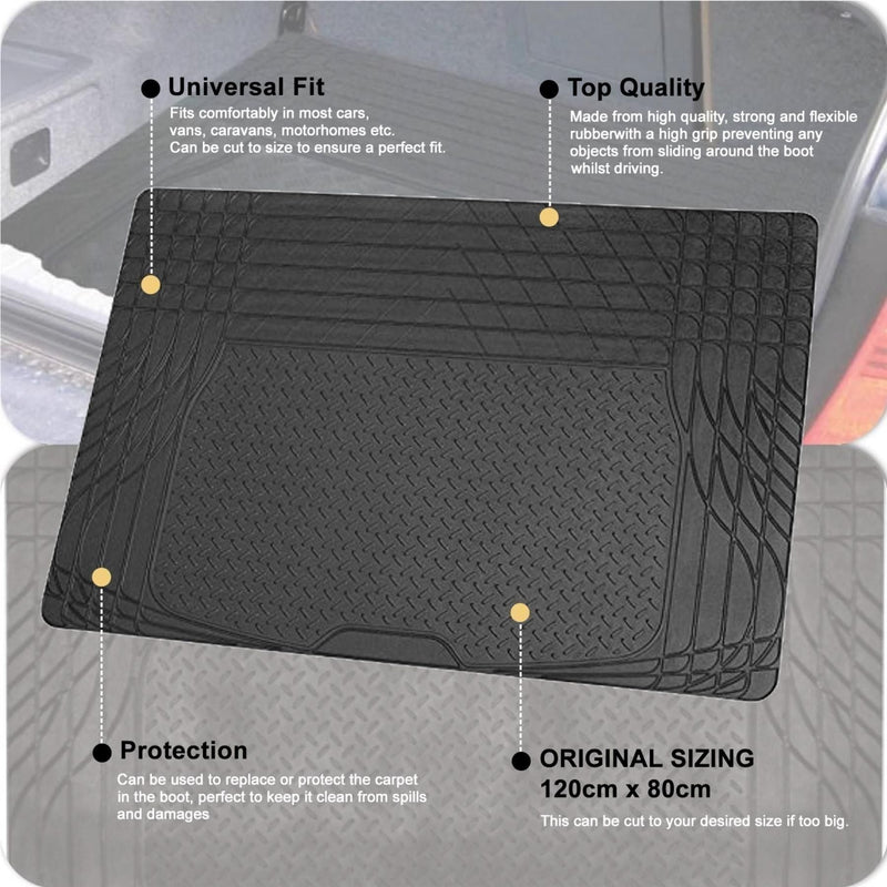 Heavy Duty Rubber Car Boot Liner Mat Sakura  - Dynamic Drive