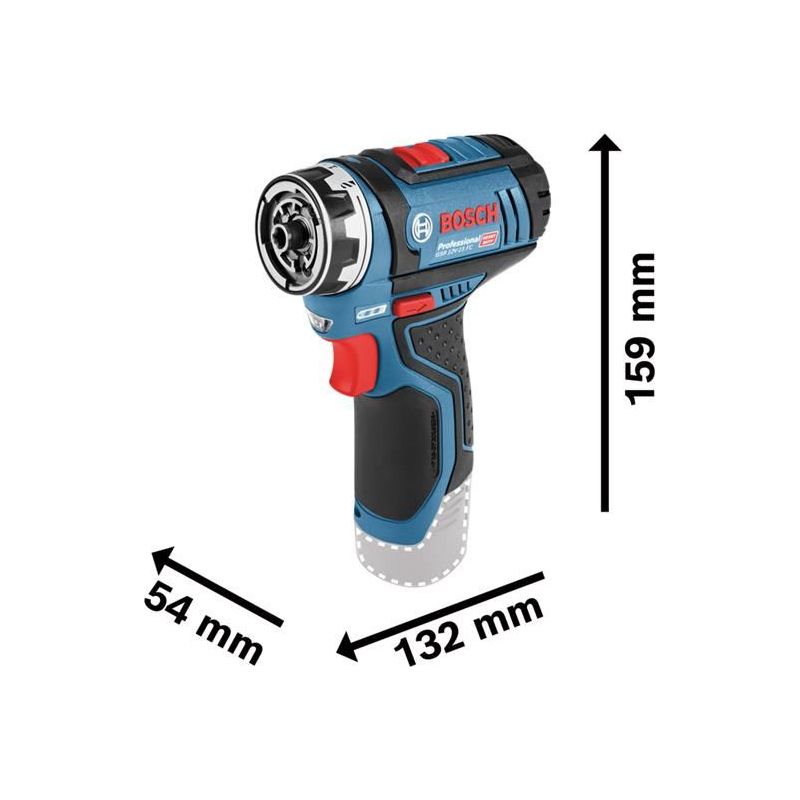 Bosch GSR 12V-15 FC Pro FlexiClick Drill Driver 12V 2 x 2.0Ah Li-ion Bosch - Dynamic Drive
