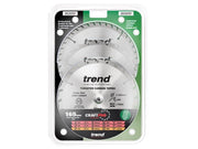 Trend CraftPro Cordless Saw Blade 165 x 20mm x 24T/40T (Pack 3) Trend - Dynamic Drive