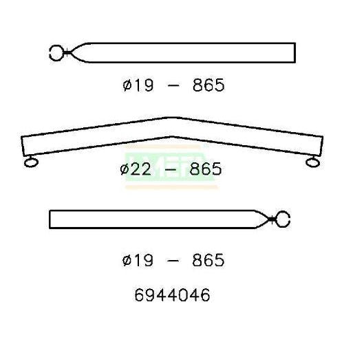 Bent Cross Beam 22/19 170-250 + 2 Clamps 6944046 Bent - Dynamic Drive