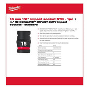 Milwaukee Hex Socket Shw 1/2 Std 15Mm-1Pc 4932480309 Milwaukee - Dynamic Drive