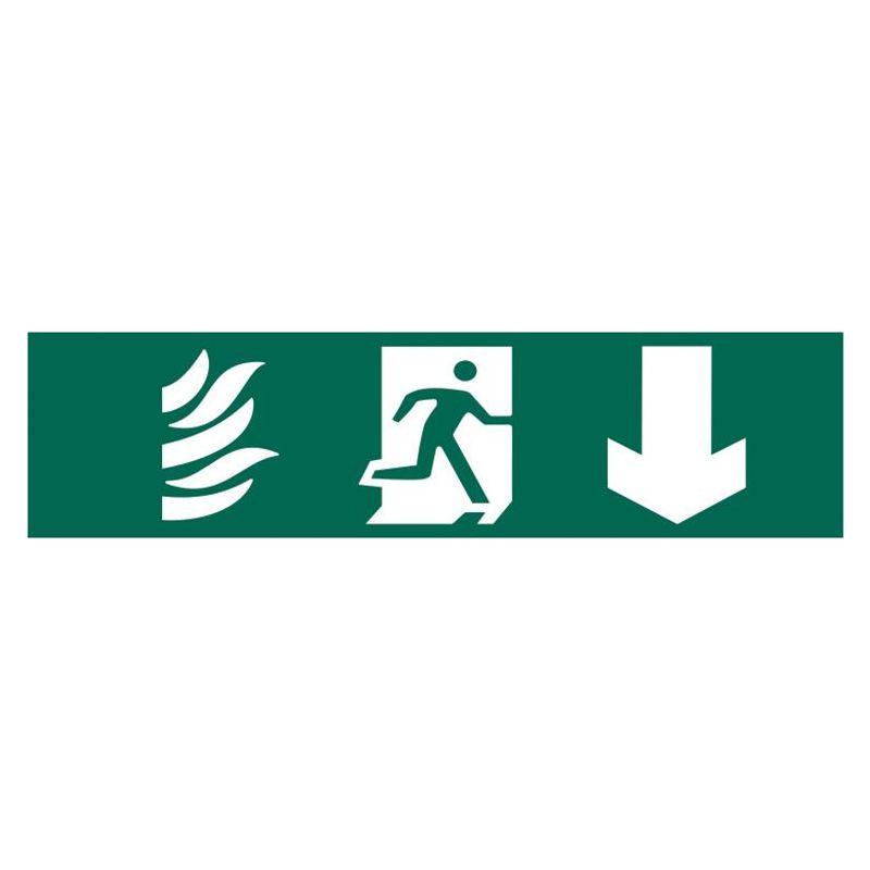 Scan Running Man Arrow Down - PVC Sign 200 x 50mm Scan - Dynamic Drive