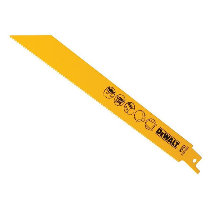 Dewalt Power Tools Bi-Metal Reciprocating Blade for Metal 203mm x 14 TPI (Pack 5) DeWALT Power Tools - Dynamic Drive