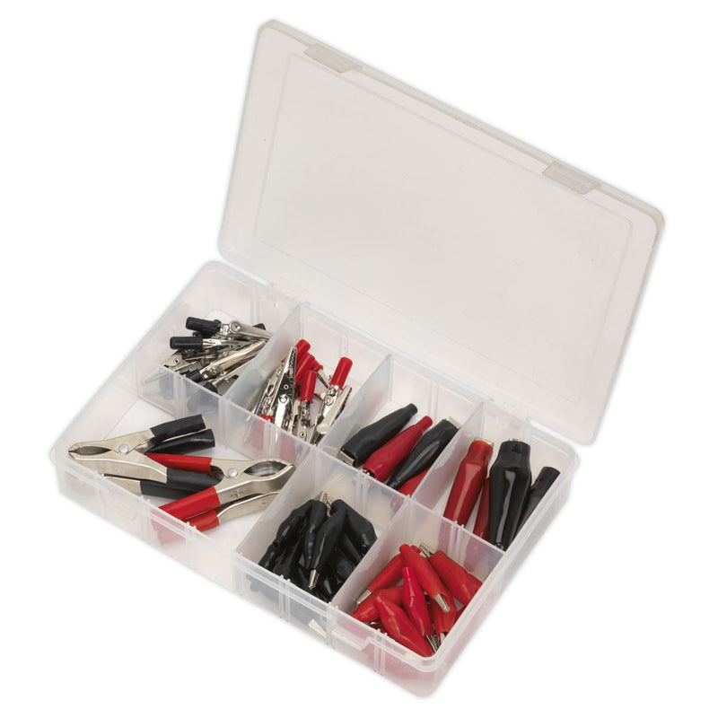 Sealey Crocodile Clip Assortment 60pc - Black & Red AB023CA Sealey - Dynamic Drive