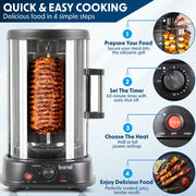 Baridi Vertical 360 Rotisserie Smokeless Grill 21L Capacity DH216 Baridi - Dynamic Drive