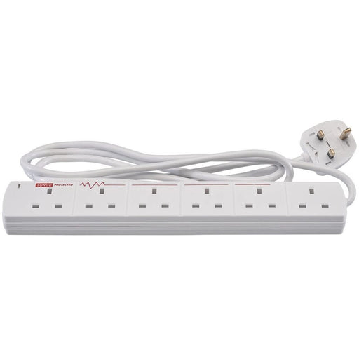 Draper 6 Way Extension Lead with Surge Protection, 2m 02989 Draper - Dynamic Drive