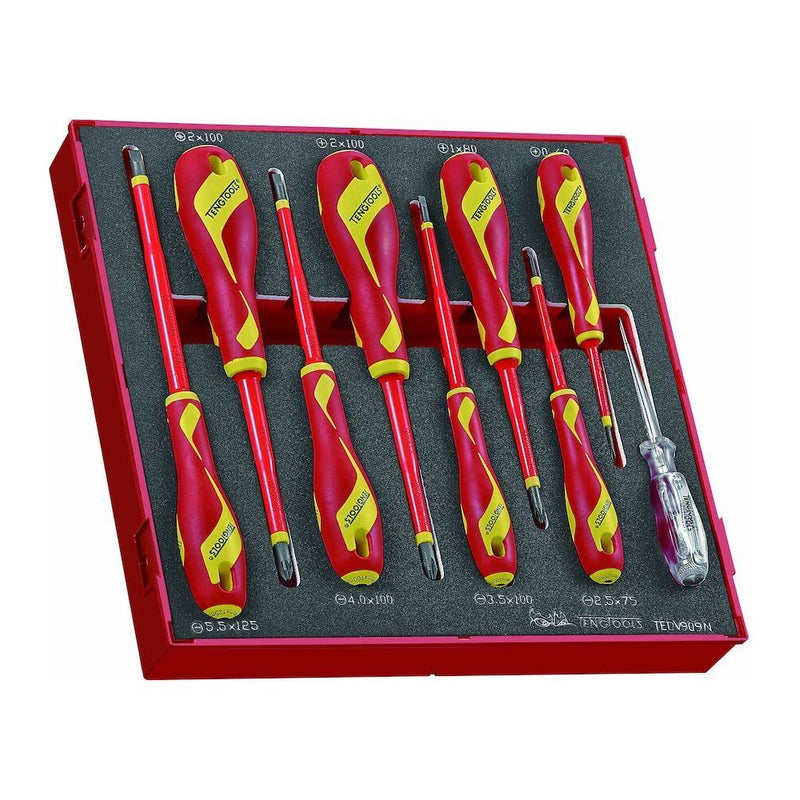 Teng Tools Insulated Screwdriver Set Mixed FOAM2 9 Pieces Teng Tools - Dynamic Drive