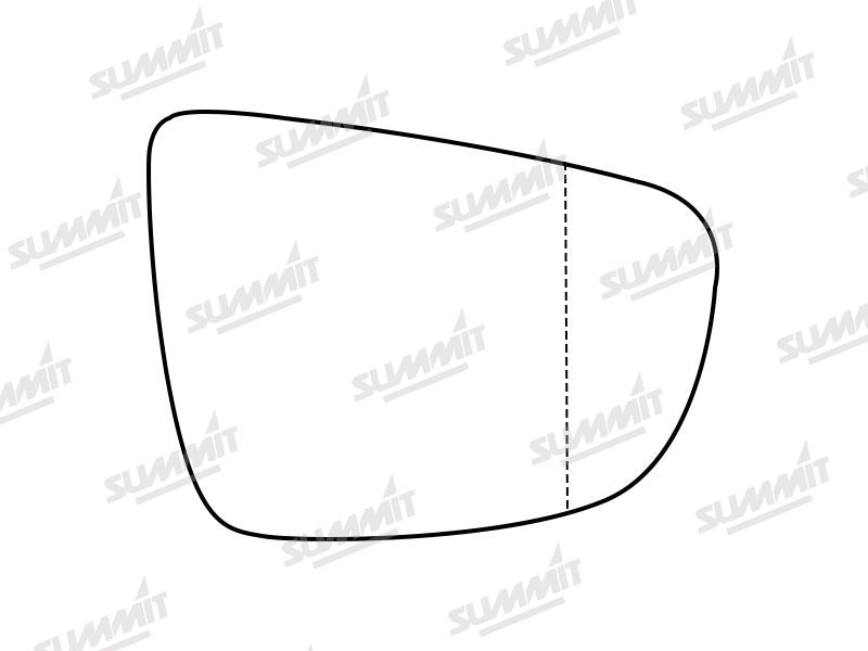 Summit Stick-On Aspheric Mirror Glass fits Kia Carens 13 to 17 RHS Summit - Dynamic Drive