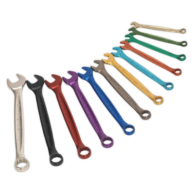 Sealey Combination Spanner Set 12pc Multi-Coloured Metric AK63915 Sealey - Dynamic Drive