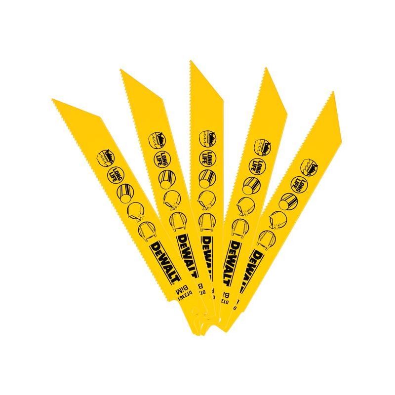 Dewalt Power Tools Bi-Metal Reciprocating Blade for Metal 152mm x 14 TPI (Pack 5) DeWALT Power Tools - Dynamic Drive
