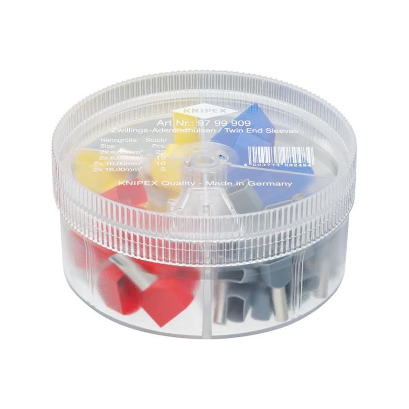 Knipex Insulated Twin Wire Ferrules Assortment Box, 45 Piece Knipex - Dynamic Drive