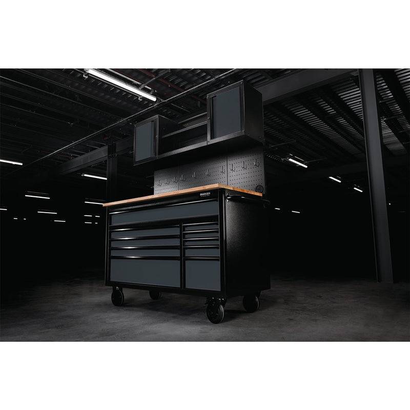 Draper BUNKER Roller Workstation with Workbench, 10 Drawer, 56", Grey Draper - Dynamic Drive