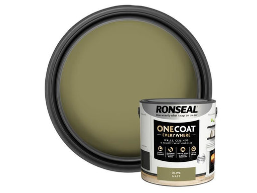 Ronseal One Coat Everywhere Interior Paint Olive Matt 2.5 litre Ronseal - Dynamic Drive