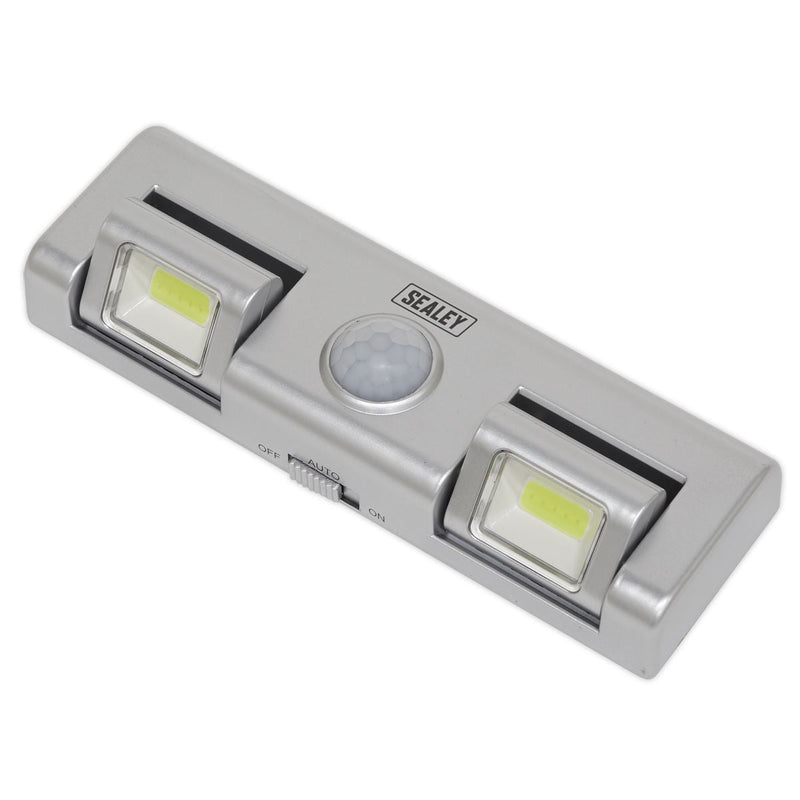 Sealey Auto Light 1W COB LED with PIR Sensor 3 x AA Cell GL93 Sealey - Dynamic Drive