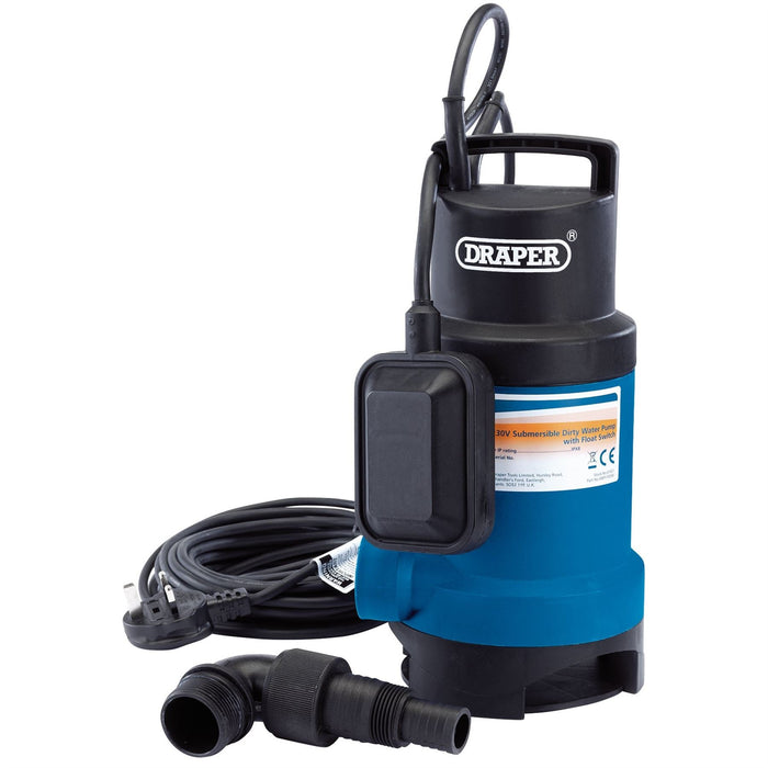 Draper Submersible Dirty Water Pump with Float Switch, 166L/min, 550W 61621 Draper - Dynamic Drive