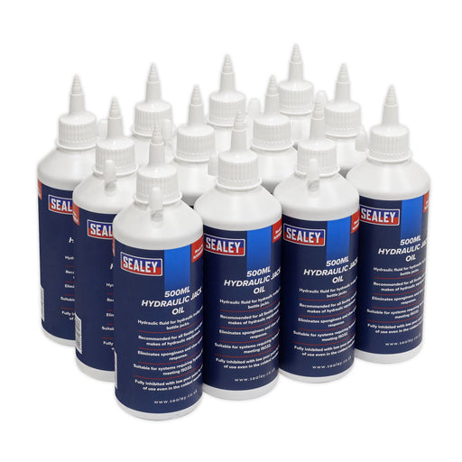 Sealey Hydraulic Jack Oil 500ml Pack of 12 HJO/500ml Sealey - Dynamic Drive