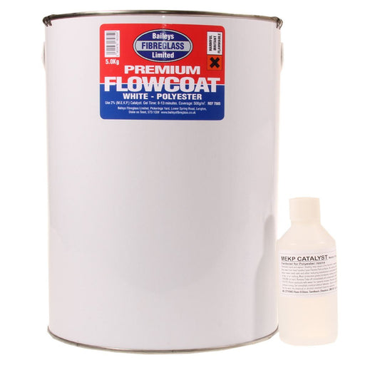 Baileys Fibreglass Flowcoat / Topcoat Brilliant White 5kg for Industrial Streng Baileys - Dynamic Drive