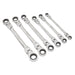 Sealey Flexi-Head Double End Ratchet Ring Spanner Set 6pc Metric S0806 Siegen by Sealey - Dynamic Drive