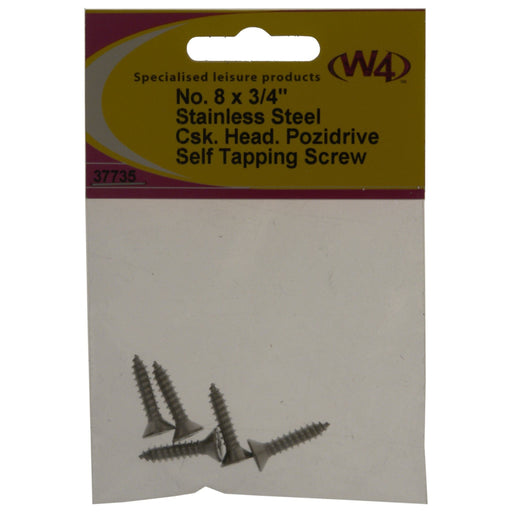 MDS1203 W4 No 8 x 3/4in Self Tapping Counter Sunk Screw (5 pack) 37735 W4 - Dynamic Drive