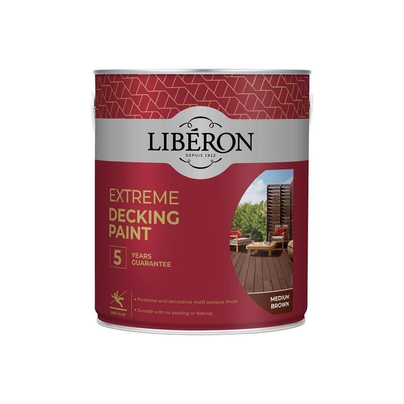 Liberon Extreme Decking Paint Medium Brown 2.5 litre Liberon - Dynamic Drive