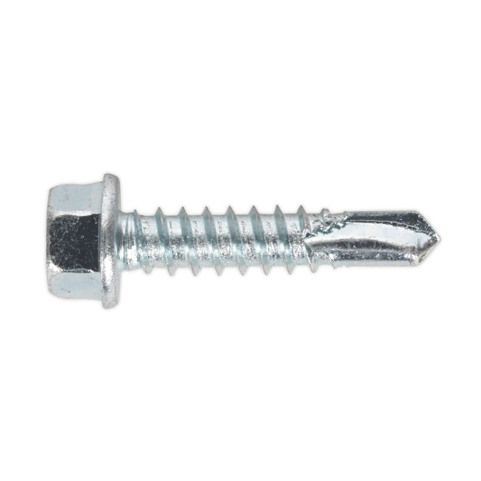 Sealey Self Drilling Screw 5.5 x 25mm Hex Head Zinc Pack of 100 SDHX5525 Sealey - Dynamic Drive