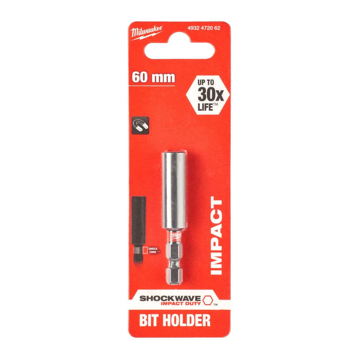 Milwaukee Shockwave Magnetic Bit Holder 60mm 4932472062 Milwaukee - Dynamic Drive