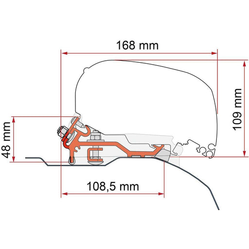 Fiamma F80 Kit for Ducato Low Profile (H2 L2/L3) 2006 Onwards Black Fiamma - Dynamic Drive
