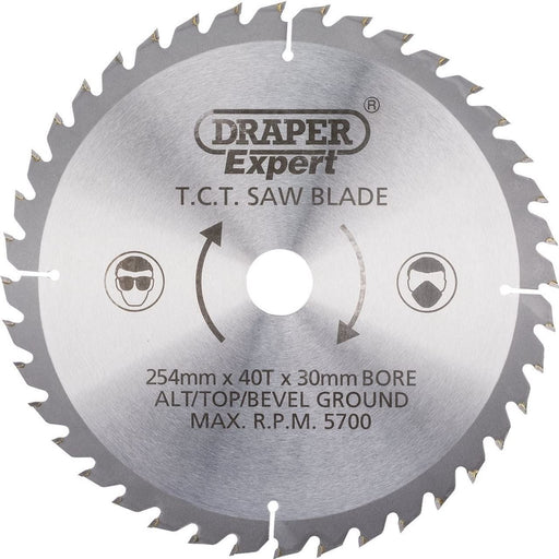 Draper TCT Saw Blade, 254 x 30mm, 40T 38154 Draper - Dynamic Drive