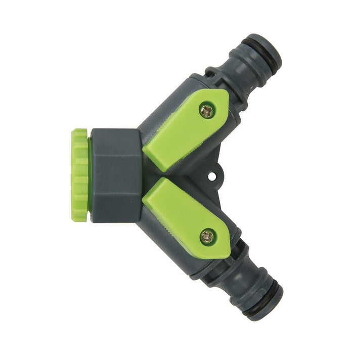 Silverline 2-Way Tap Connector 3/4" BSP to 1/2" Male Silverline - Dynamic Drive
